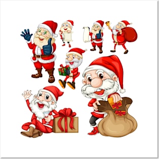 Santa Claus xmas Kids Pattern Posters and Art